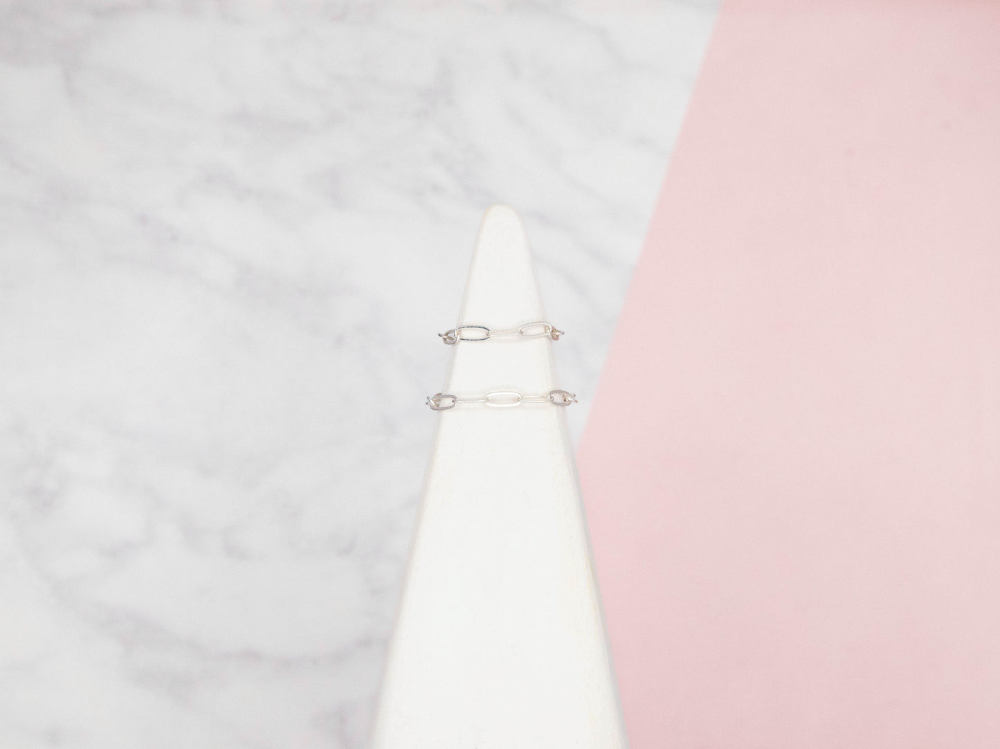 Stacked Paper Clip Chain Rings