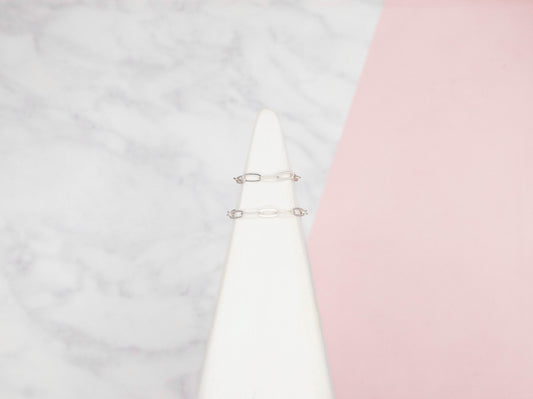 Stacked Paper Clip Chain Rings